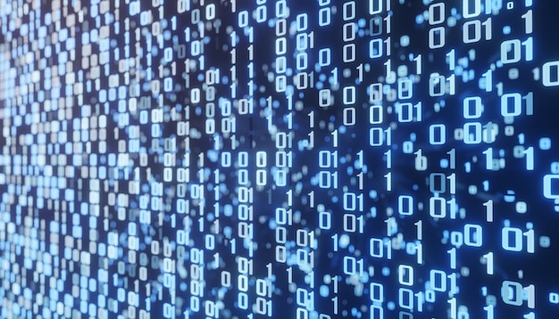 concept technology background of binary code. background code depth of field.
