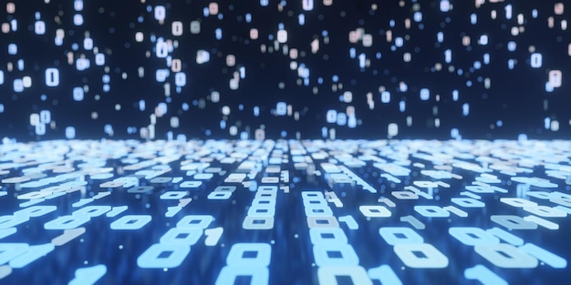 Concept Technology background of binary code. background code depth of field.