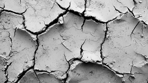 Concrete wall with rough texture and cracks in industrial gray tones