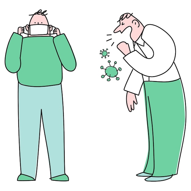 coughing man in public transparent png