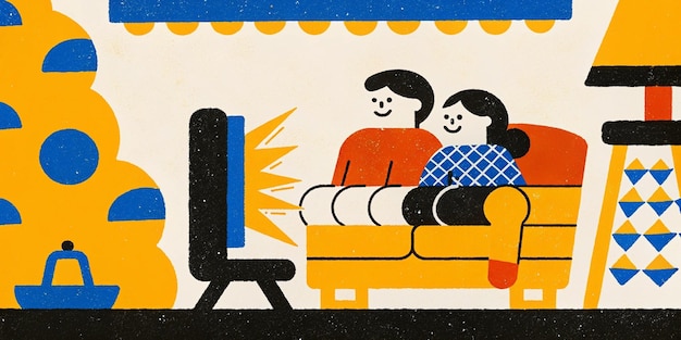 couple watching tv together