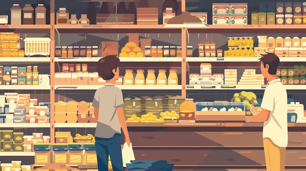 Couple working in a bulk food store