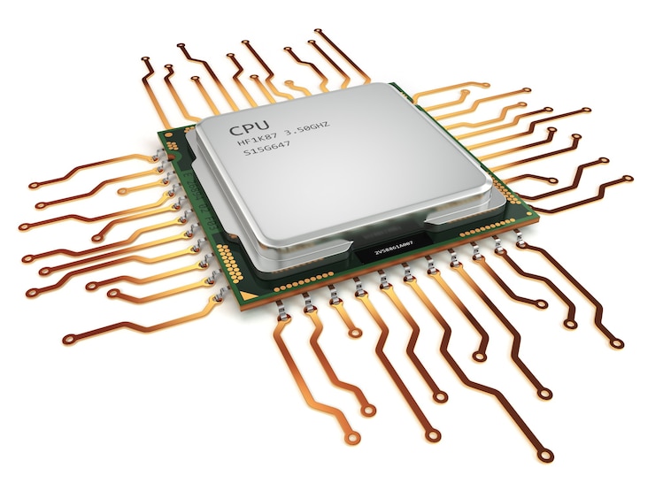 Foto cpu central processor unit isolated on white. 3d