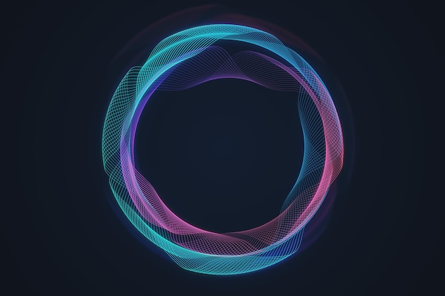 creative digital tech circle on dark backdrop big data and technology concept 3d rendering