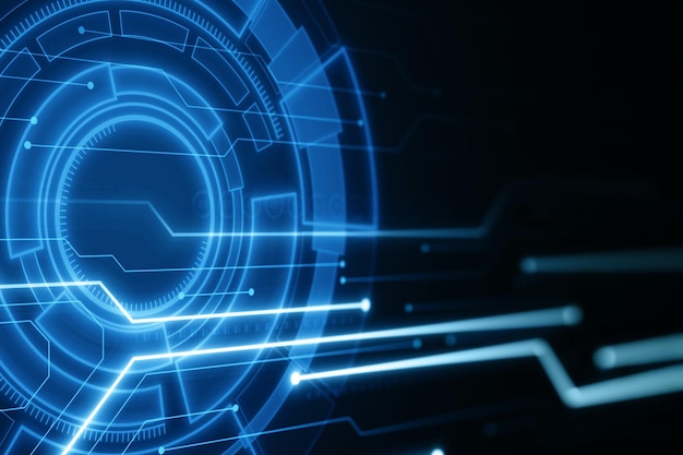 creative lines and dots circles connect dark background technology connection digital data and big data concept 3d rendering