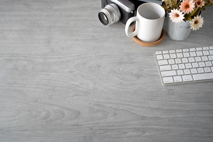 Foto creative workspace with creative tools and copy space.
