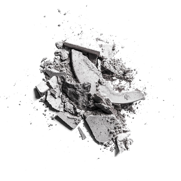Crushed eyeshadows isolated on white background