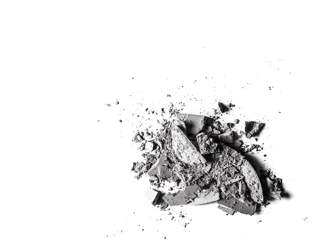 Crushed eyeshadows isolated on white background