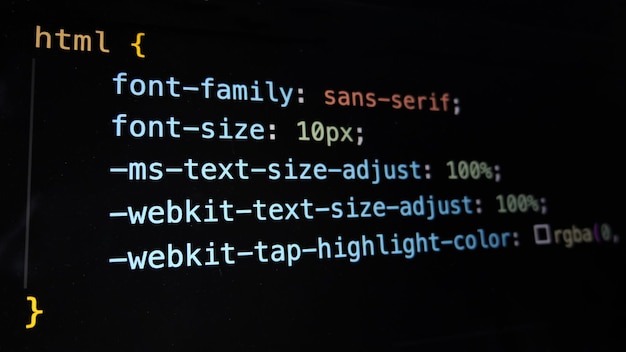 CSS Code Snippet HTML Styling with Font and Text Adjustments