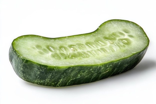 Cucumber slice isolated on white backgroundEntire image in sharpness
