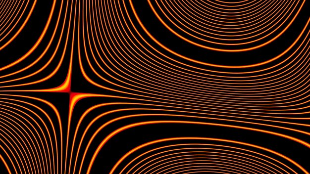 Curved lines are distorted in computer space design neon curved lines are distorted with effect of
