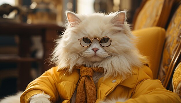 cute kitten sitting outdoors looking at camera with playful elegance generated by artificial intelligence