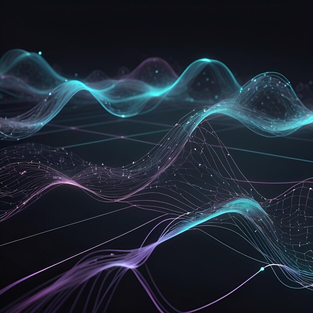 Cyber Data Flow Blockchain AI Networks Digital WavesCyber Data Flow Blockchain AI Networks Digital Waves