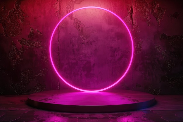 Cyber digital speed of light road speed concept fast neon background 3d render abstract geometric colorful light Glowing Circle Urban Glow
