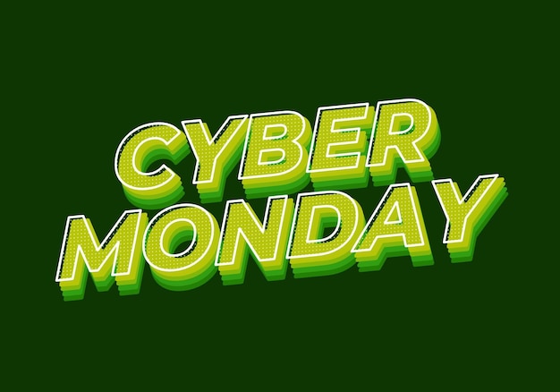 Cyber monday Text effect in 3D and bold fonts for digital ads