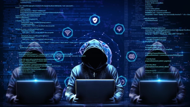 Cybersecurity Threat Hackers at Work
