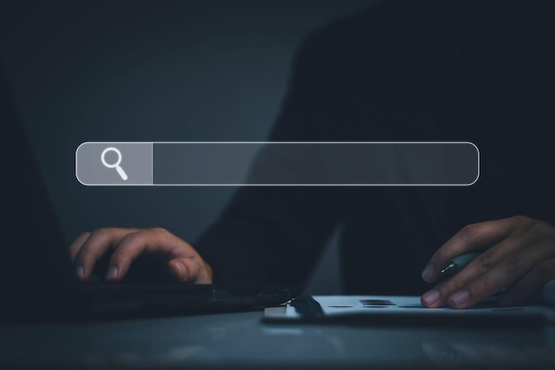 Data Search Technology Search Engine Optimization Business people are searching for information