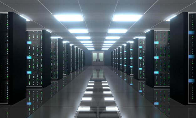 Datasenter med mange datarack