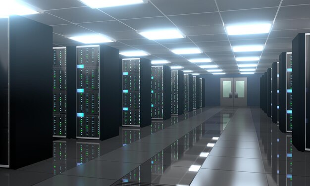 Datasenter med mange datarack