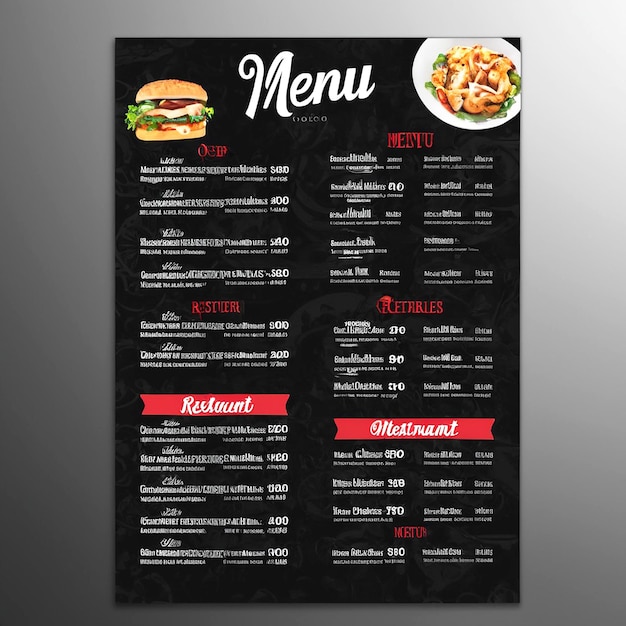 Design for restaurantmeny