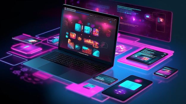 development of crossplatform websites and mobile apps for laptops generative ai
