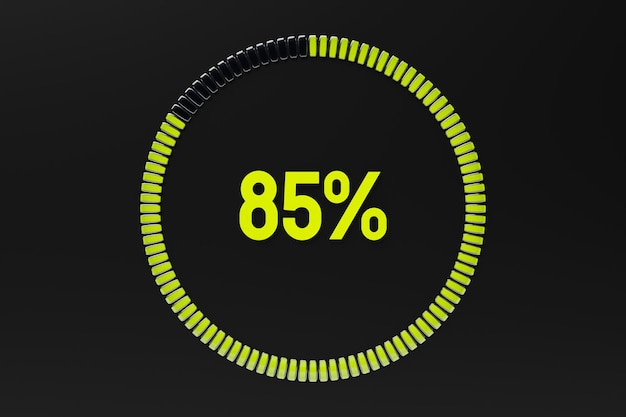 Device for measuring intensity Round panel with scale on a black background 3D illustration