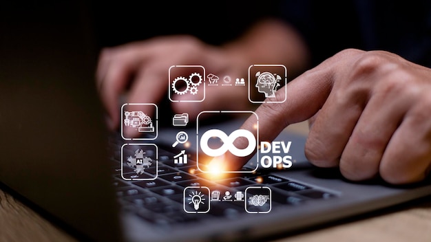 DevOps concept software development and IT operations agile programming