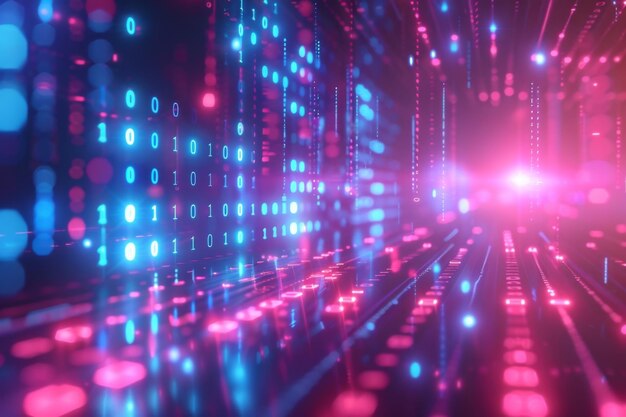 Digital Binary Technology Background created with Generative AI