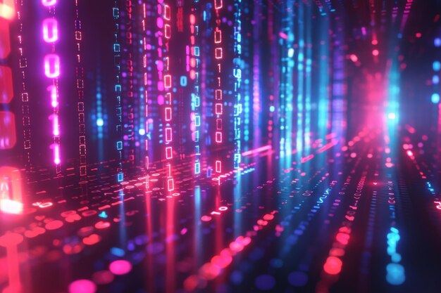 Digital Binary Technology Background created with Generative AI