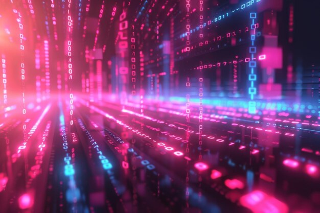Digital Binary Technology Background created with Generative AI