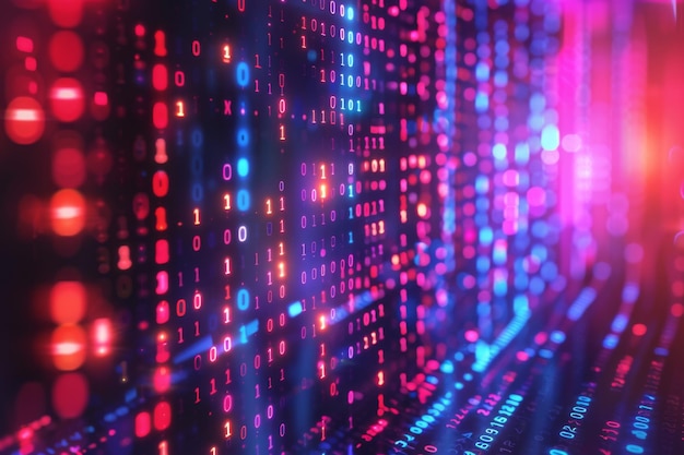 Digital Binary Technology Background created with Generative AI