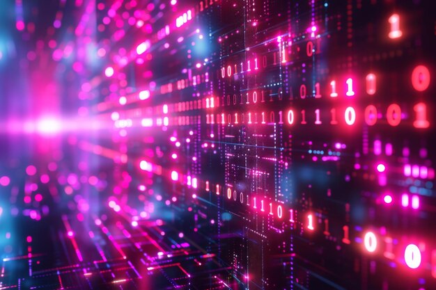 digital binary technology background created with generative ai