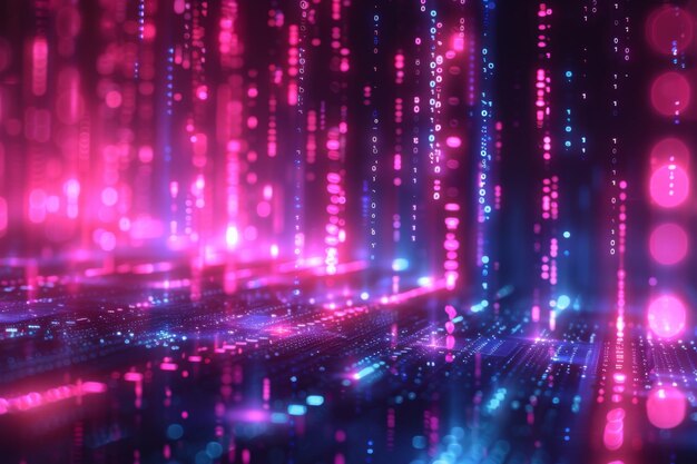 Digital Binary Technology Background created with Generative AI