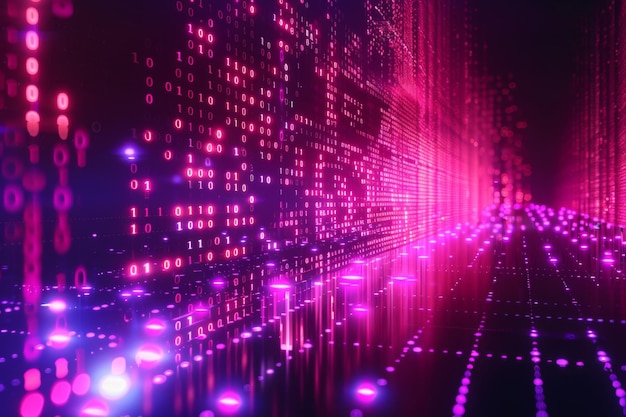 Digital Binary Technology Background created with Generative AI