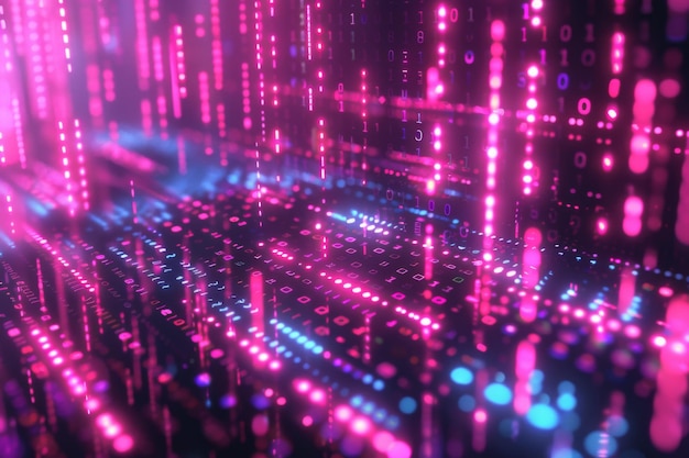 Digital Binary Technology Background created with Generative AI
