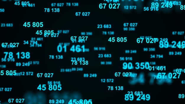 digital blue background information code binary computer code 3d rendering