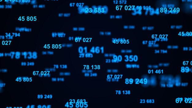 digital blue background information code binary computer code 3d rendering