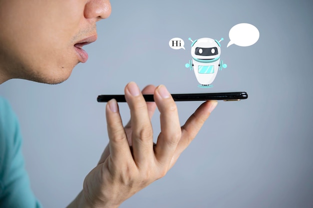 Digital chatbot robot application conversation assistant AI Artificial Intelligence concept