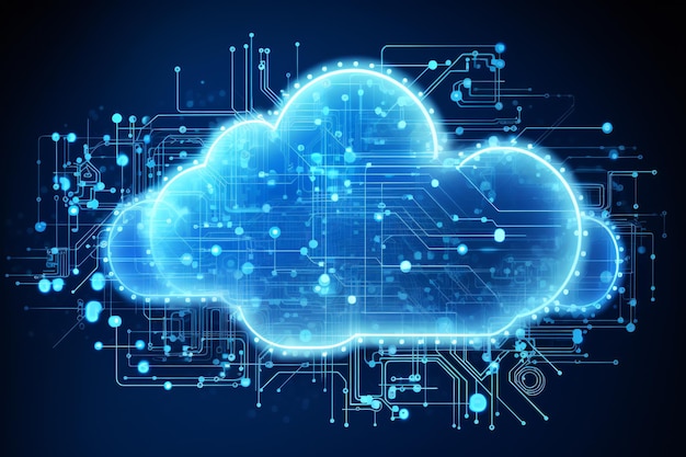 digital cloud data security system cyber security big data analysis illustration