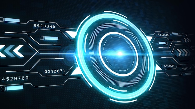 digital hud cyberspace technology abstract background concept 3d rendering