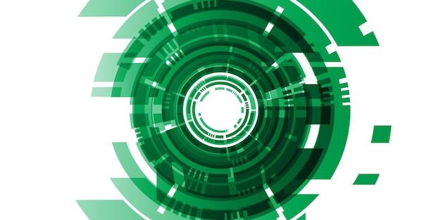 Digital technology background template Overlapping circles pattern and isolated white background