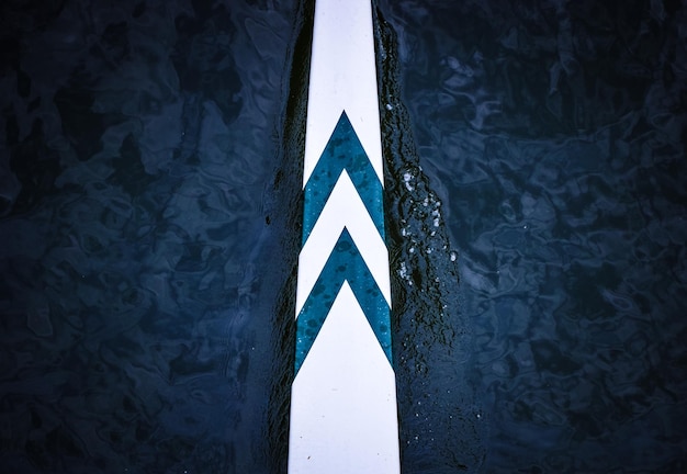 directly above shot of cropped boat in river