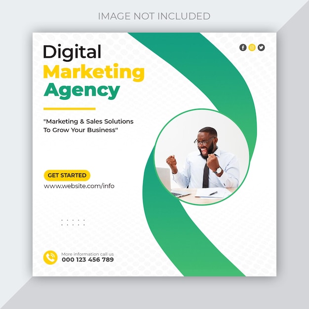 Direkte webinar om digital markedsføring og mal for innlegg i bedriftens sosiale medier