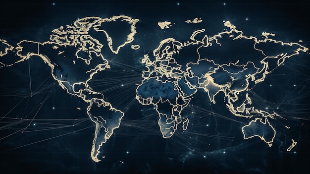 distribution of the logistics network on a world map frontloaded logistics and transportation concept container cargo freight ship for idea of quick or instant shipping generative ai