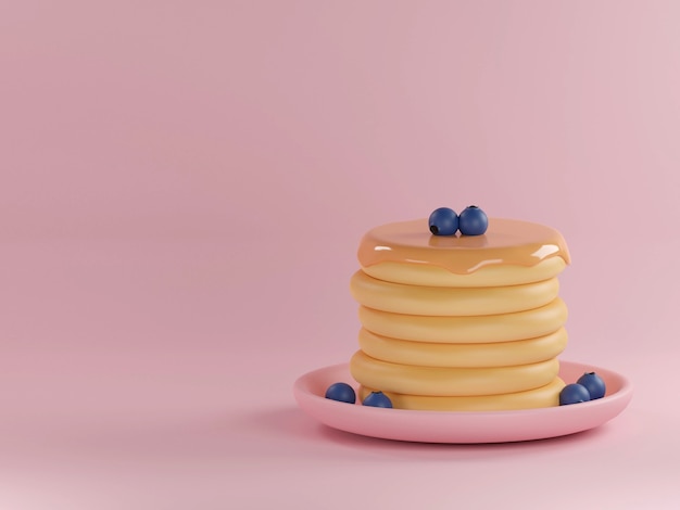 Donuts med strøssel som flyr over bakgrunnen 3D-gjengivelse