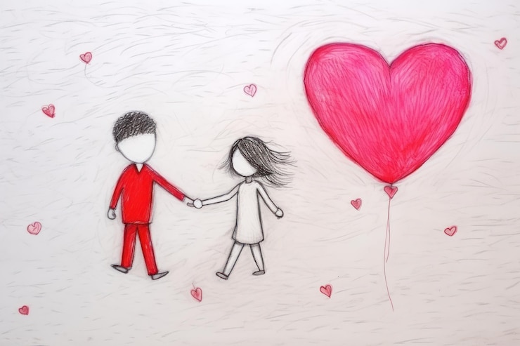 Foto drawing sketch valentine39s day togetherness