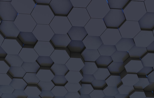 Duo tone hexagon 3D bakgrunn tekstur 3d rendering illustrasjon Futuristisk abstrakt bakgrunn