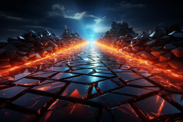 dynamic arrow pathways hi tech background with abstract direction and speed
