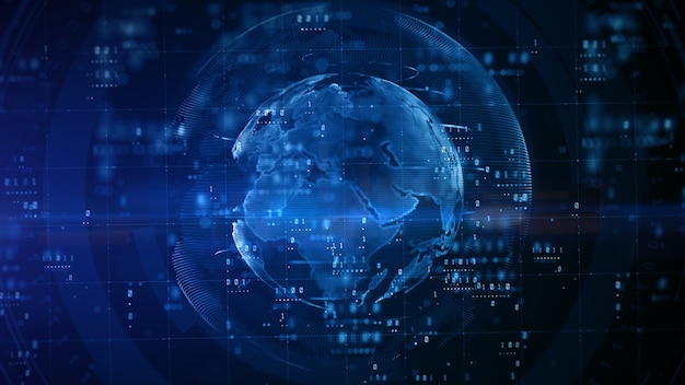 earth digital design with blue background