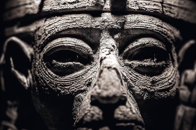 egyptian ancient mummy face close up